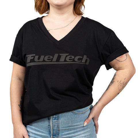 Camiseta Baby Look Preta Carbono