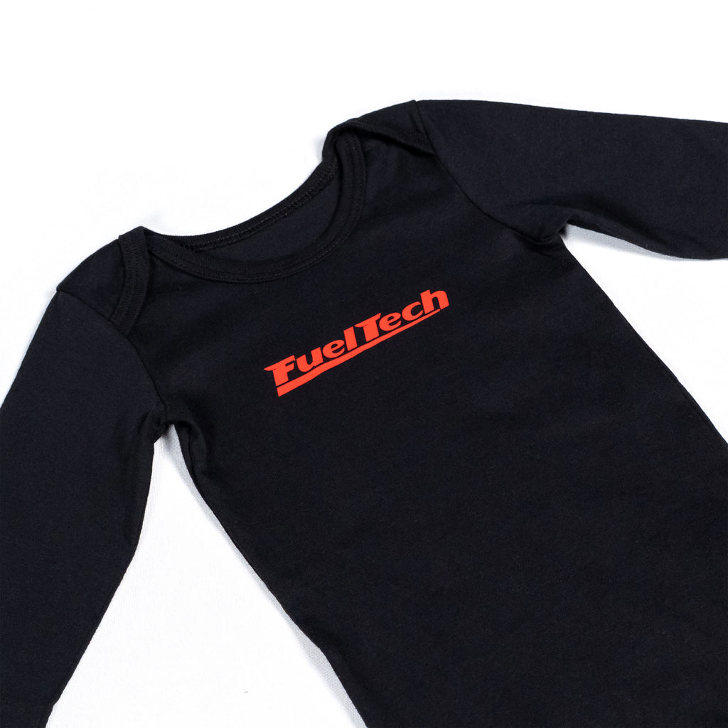 Body Infantil Preto Logo Vermelho