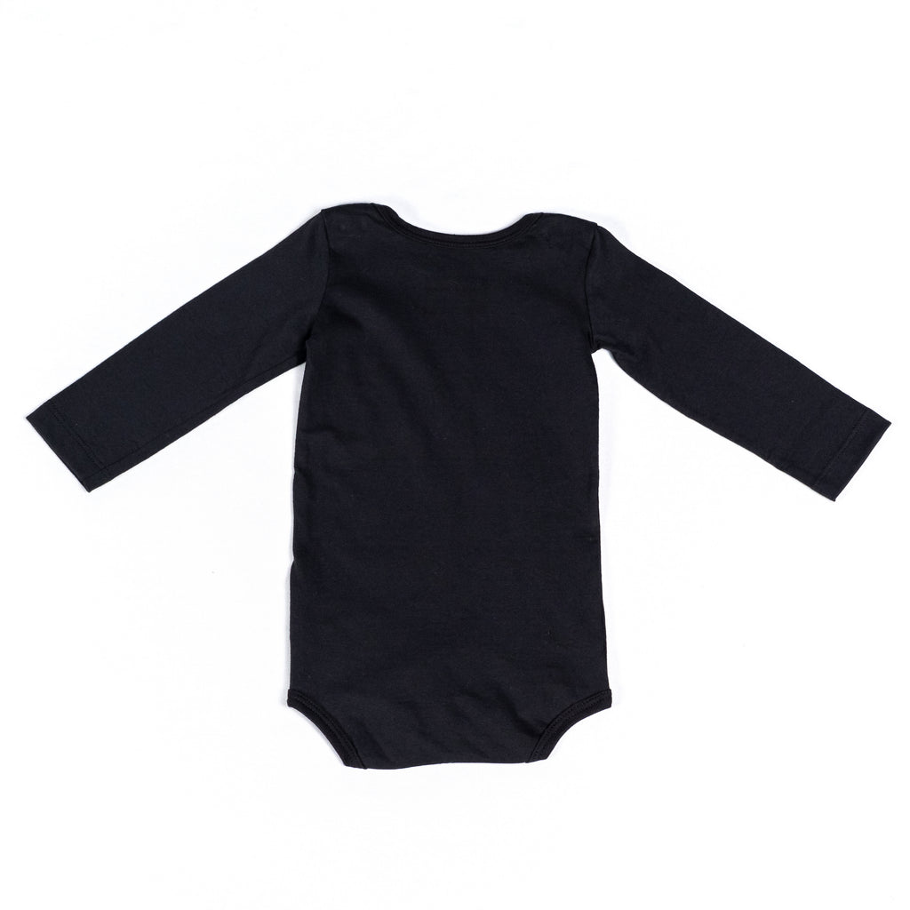 Body Infantil Preto Logo Vermelho
