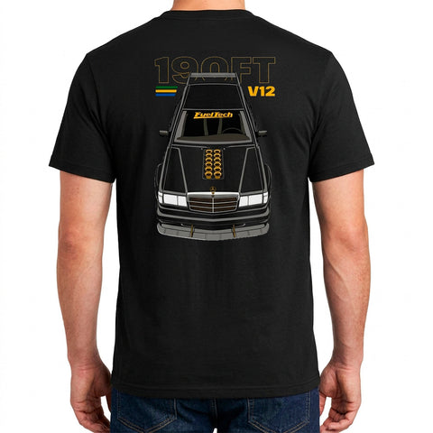 Camiseta 190E V12 FT - costas com estampa 190FT V12