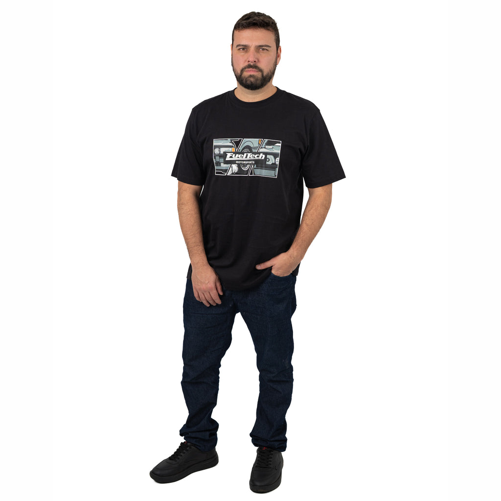 Camiseta Gol Turbo FT - modelo masculino corpo inteiro, frente