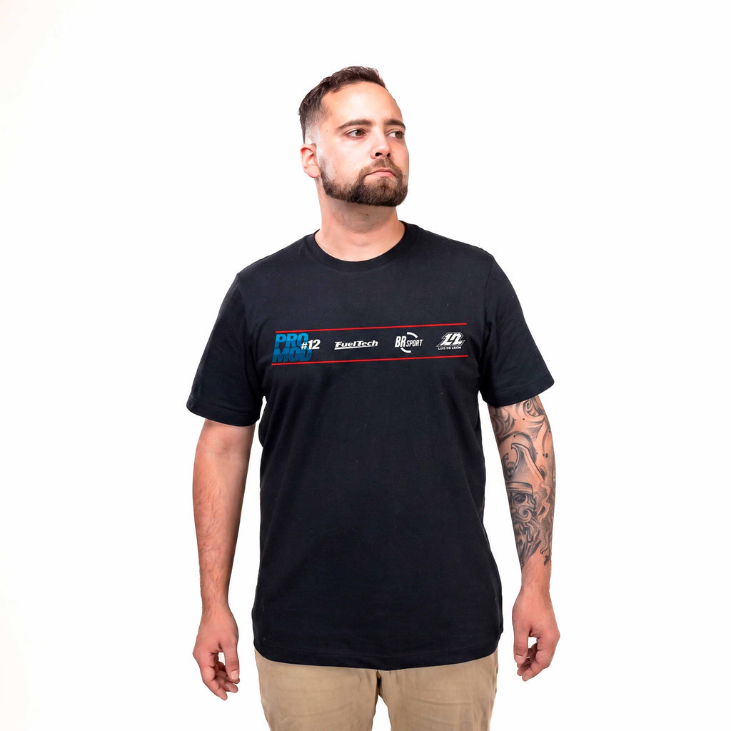 Camiseta Promod FT — modelo vestindo a camiseta, vista frontal