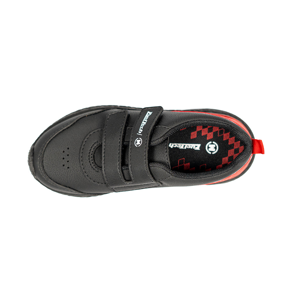 Tênis Race Infantil FT — vista superior com fechamento duplo em velcro e palmilha quadriculada